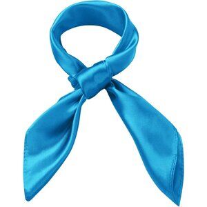 Women's Sky Blue Silk Feeling Scarf 23.6'' Square Satin Scarf Neck Head Bandana